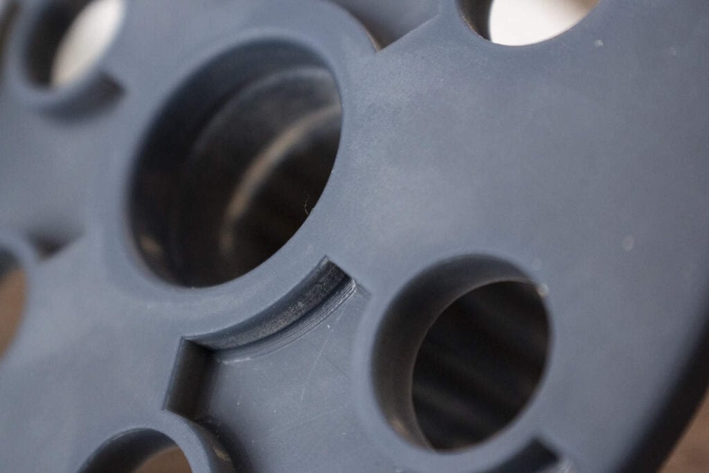 Close-up of an SLA part 