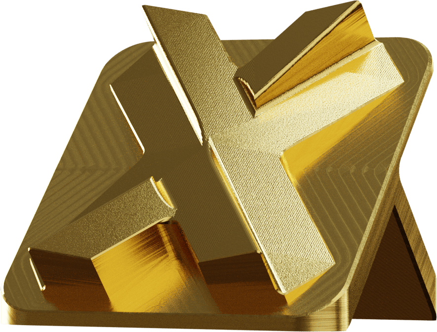 Gold plating (3D render)