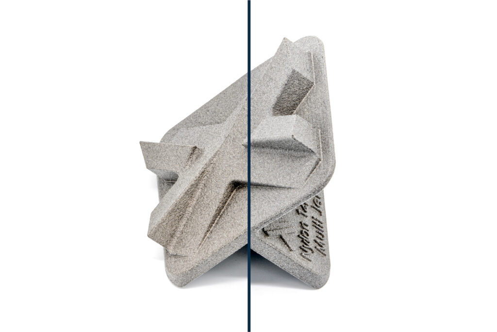 MJF Nylon PA12 parts comparison: as printed vs. bead blasted