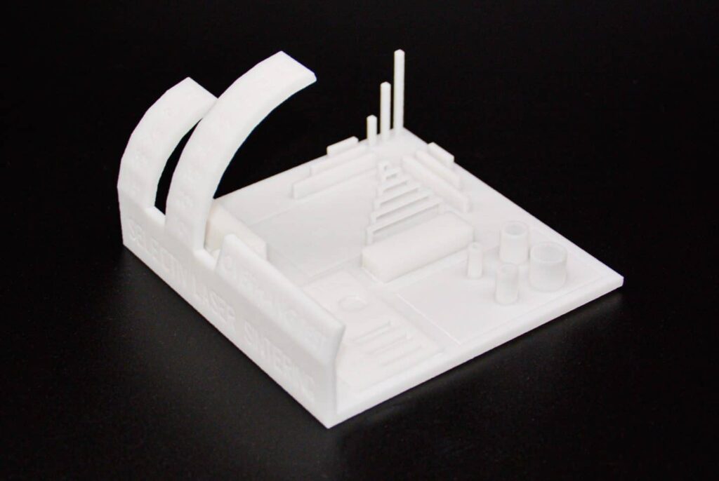 SLS part with an overhang