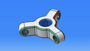 3D model representing a part with fillets and chamfers