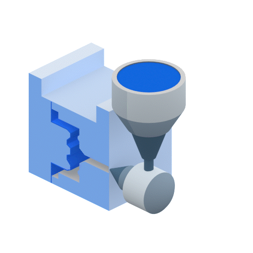 Injection molding process animation