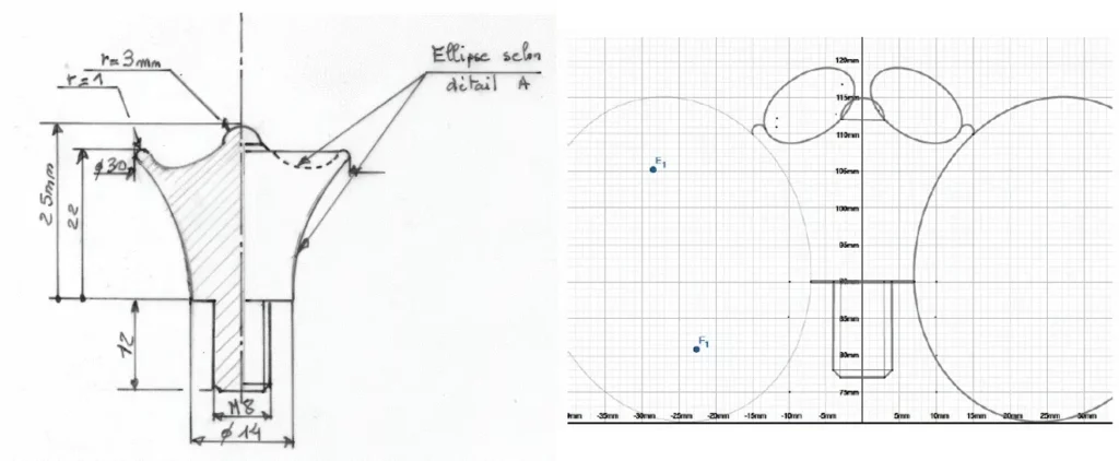 2D drawing for the queen's head