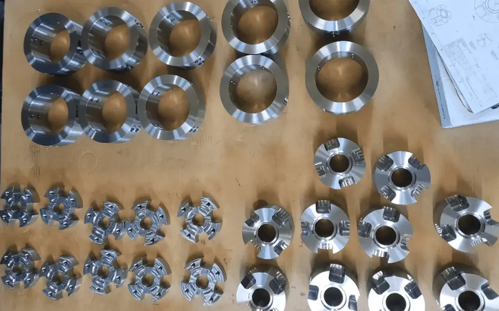 A few CNC machined parts produced via Xometry for the shaft clutch
