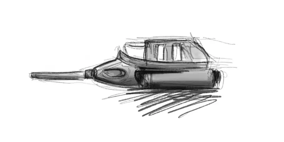 Drawing of the Bookhoover © Bookhoover