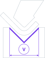 Die V-opening