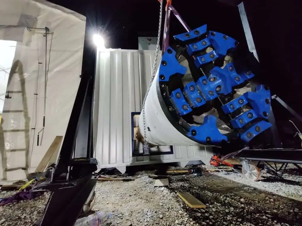 TUM tunnel boring machine back view