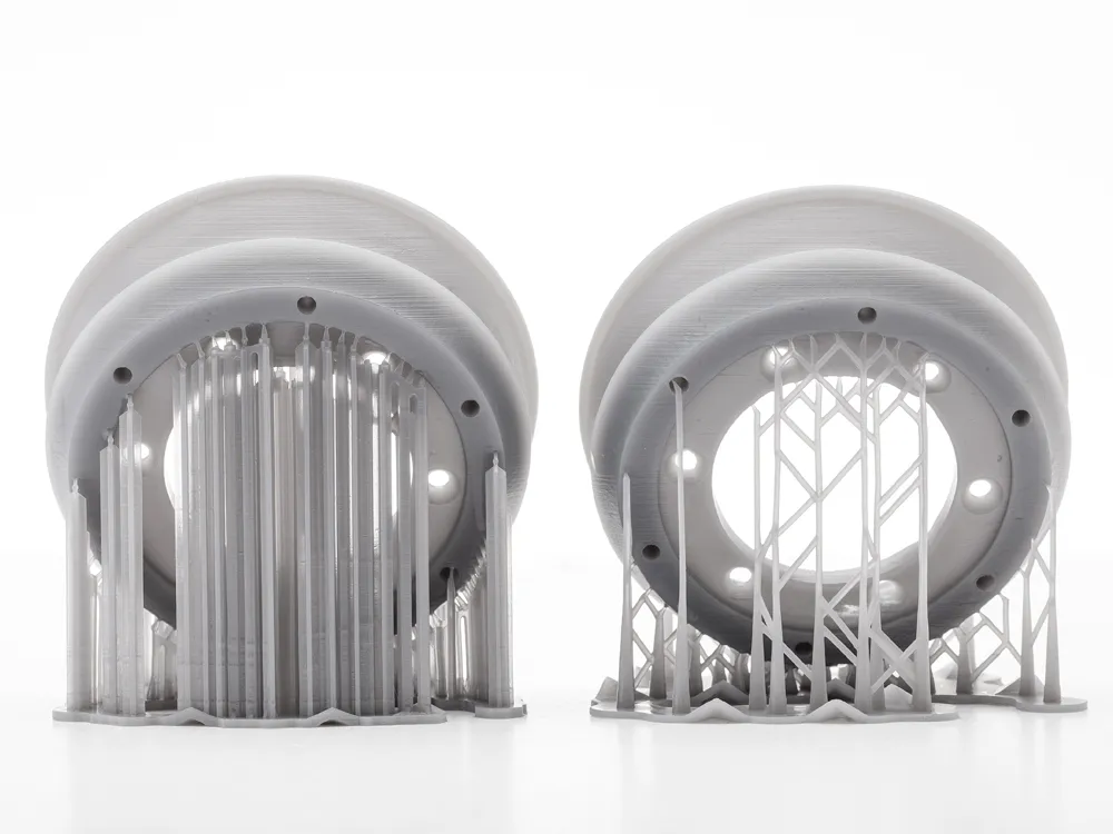 Visible support structures on 3D printed parts