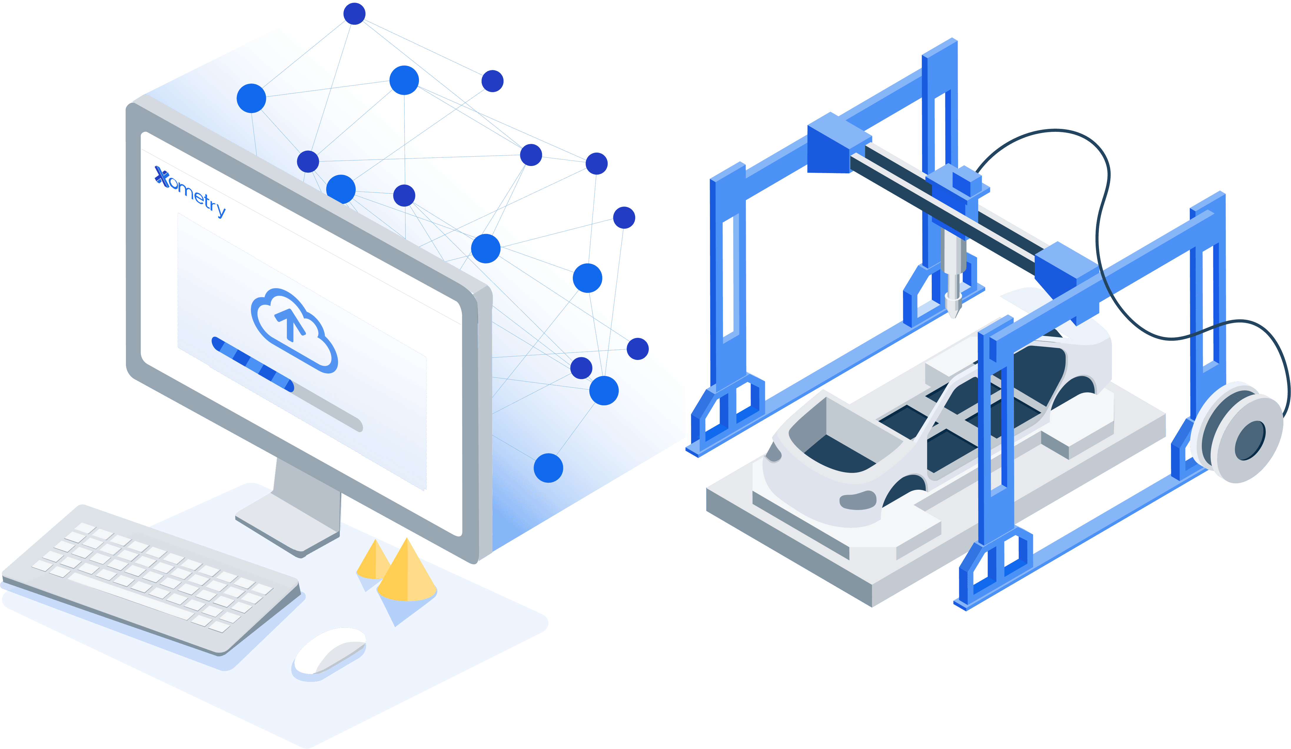 Illustration of digital manufacturing for the automotive industry