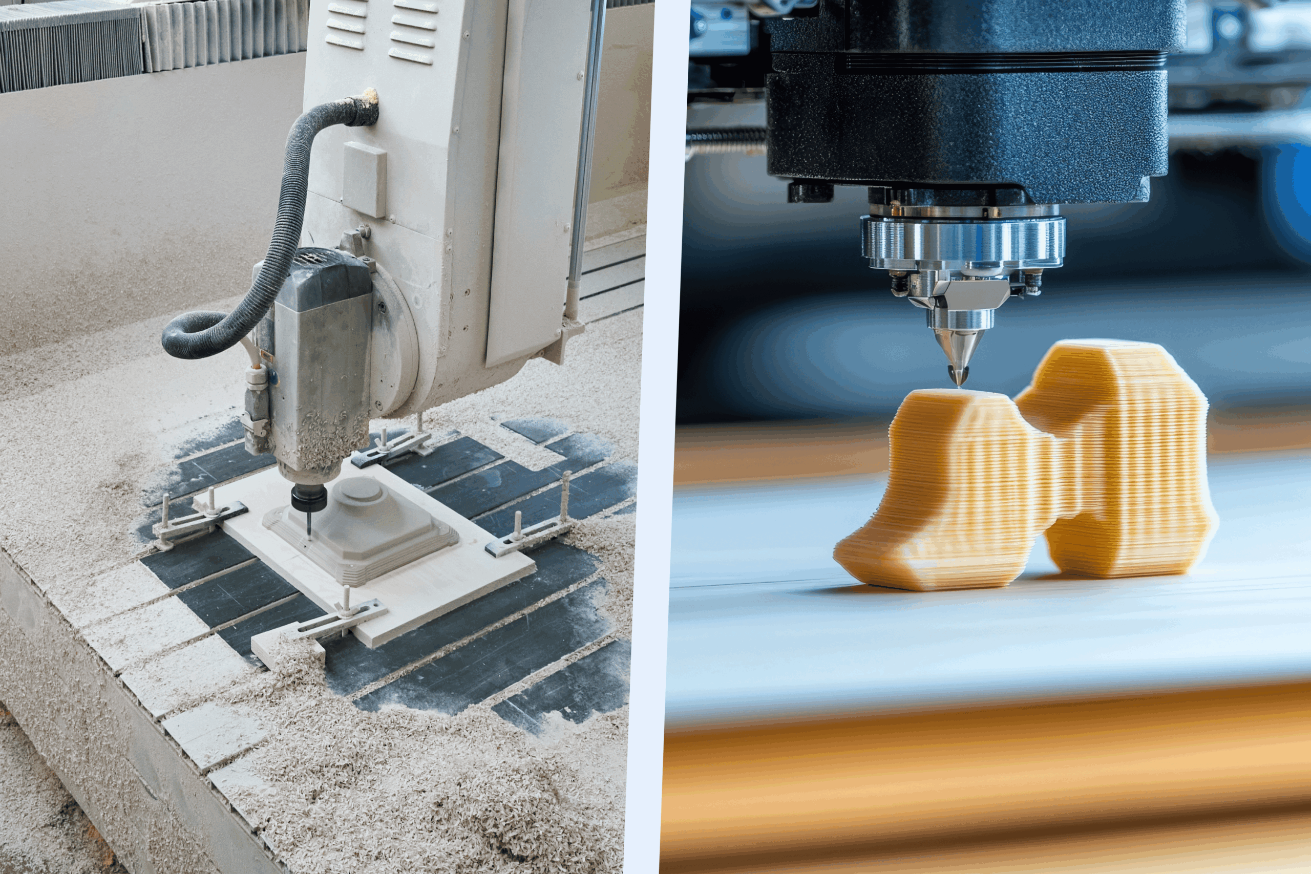 Comparison of plastic CNC machining and 3D printing processes