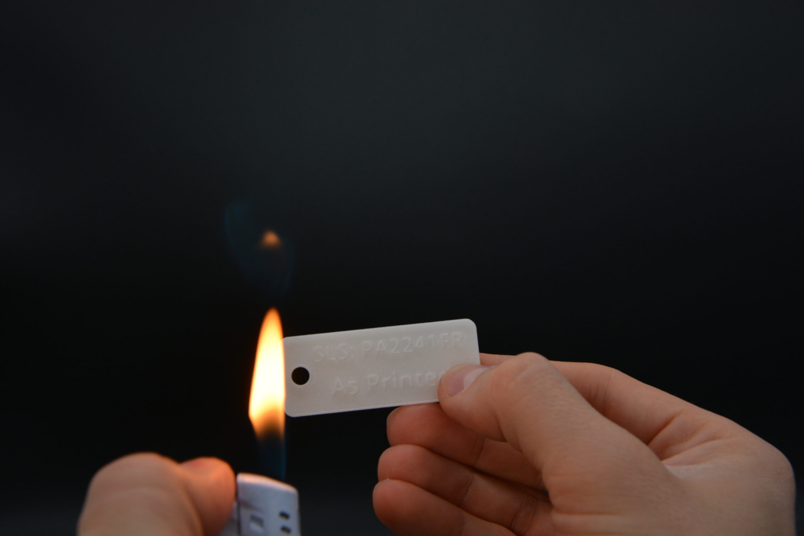 PA 2241 FR for SLS can withstand the flame of a lighter without burning
