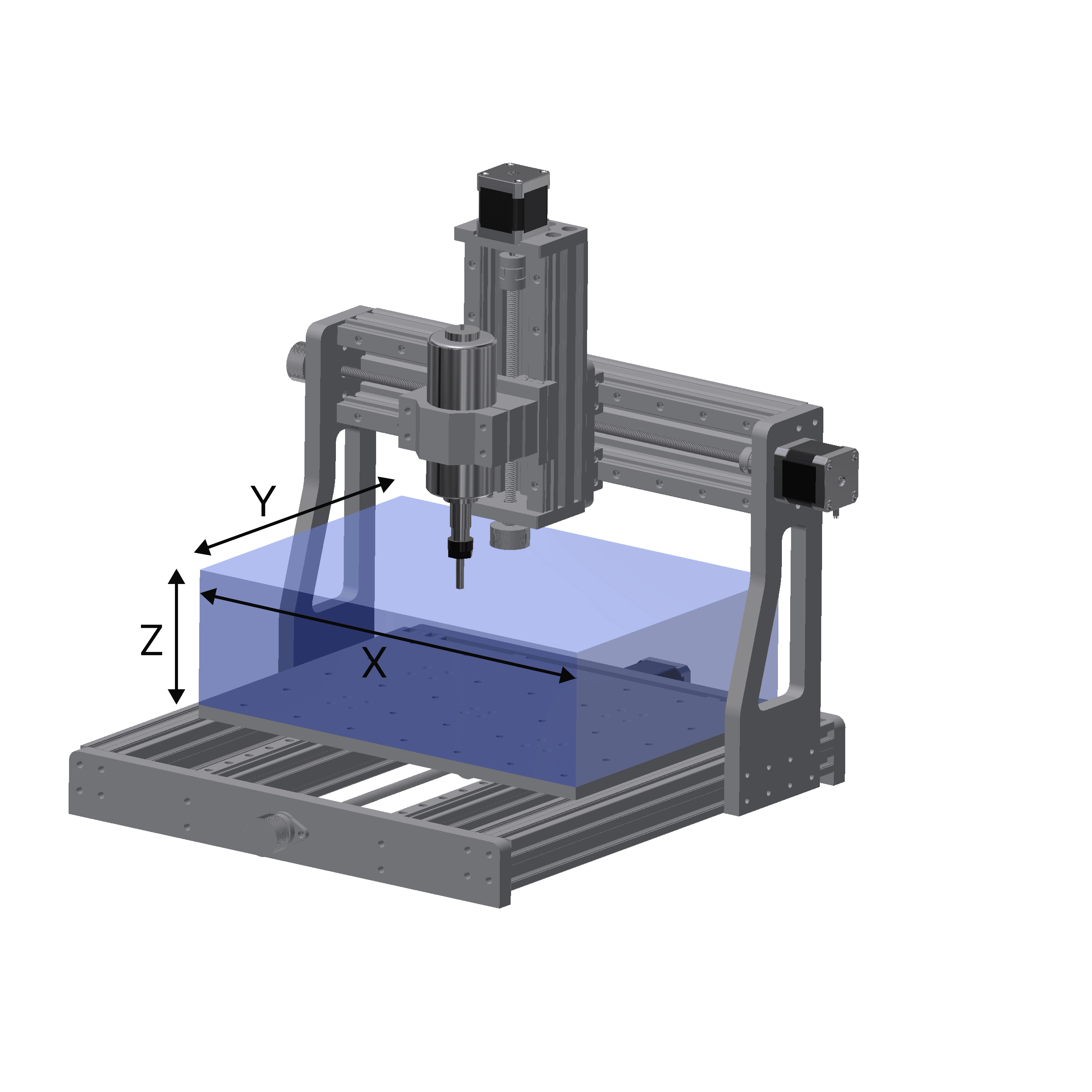 Illustration of a 3-axis CNC machine