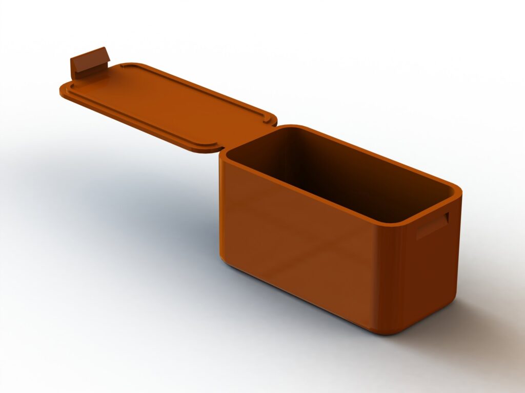 Plastic box with an L-shaped snap-fit