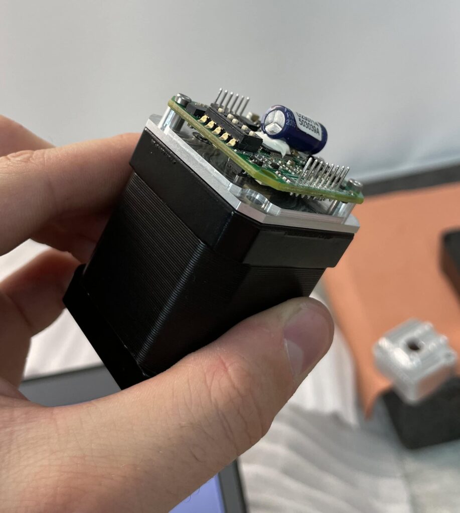 One of the motors of the micro-milling machine