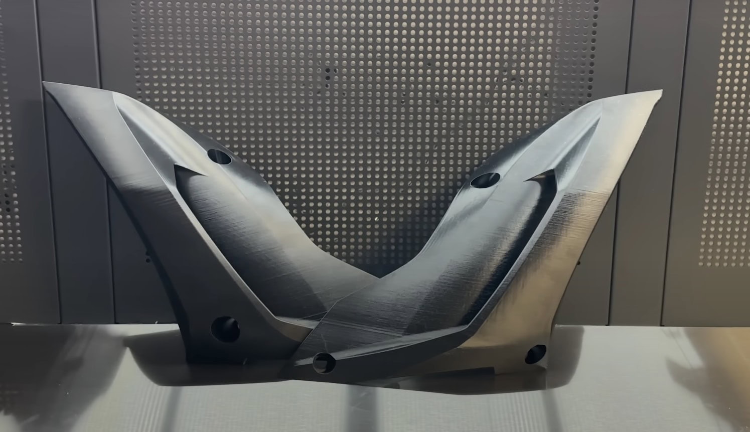 Left and right fairings printed in FDM using black ABS solid infill