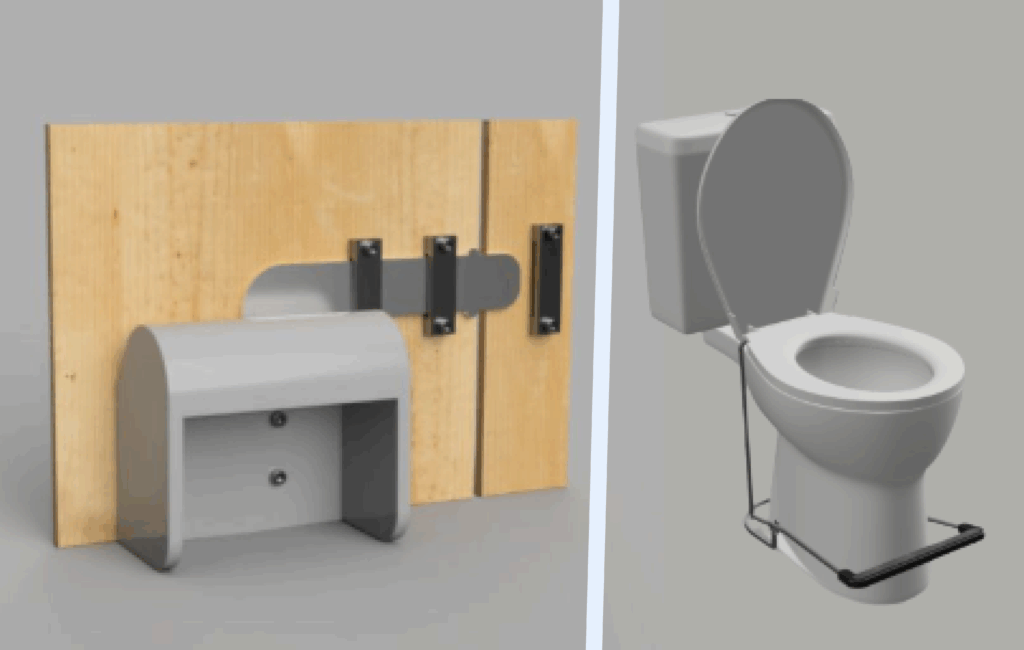 3D model of the door slider and toilet pedal