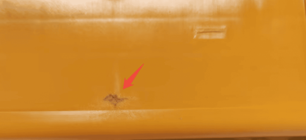 Example of a burn mark in injection molding