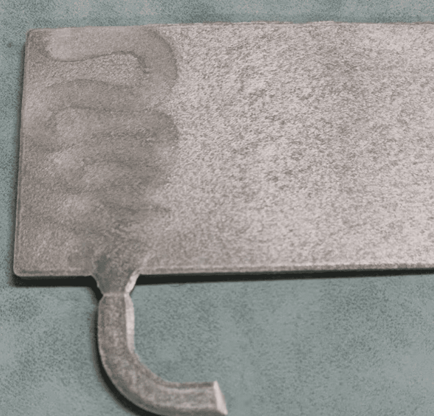 Example of flow lines in injection molding