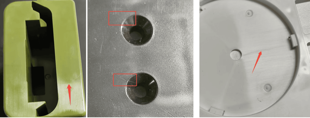 Example of knit lines defect in injection molding