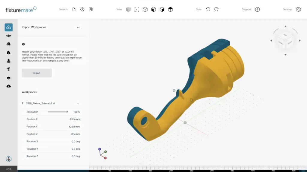 Upload CAD file