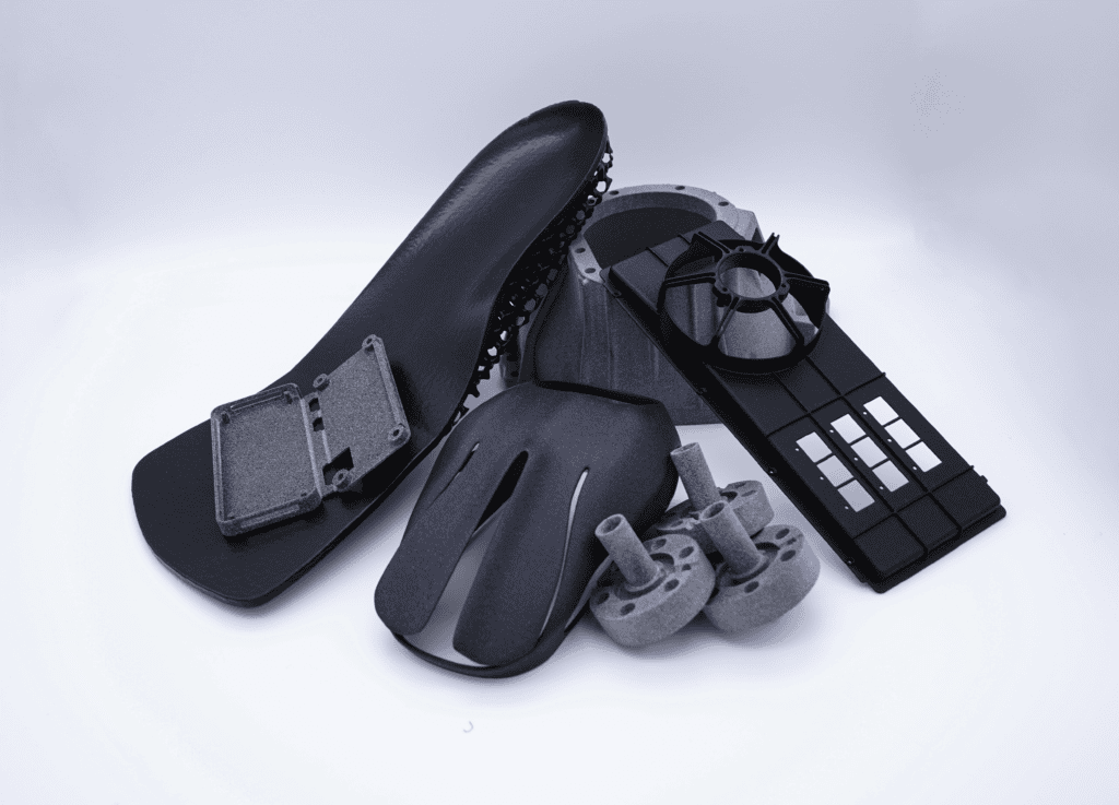 Set of MJF 3D-printed parts with various design and applications