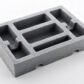 Grey foam tray with compartments