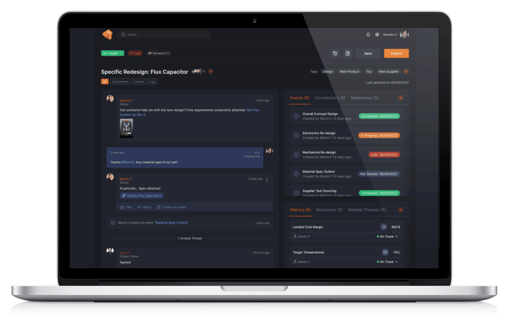 Threads Dashboard view
