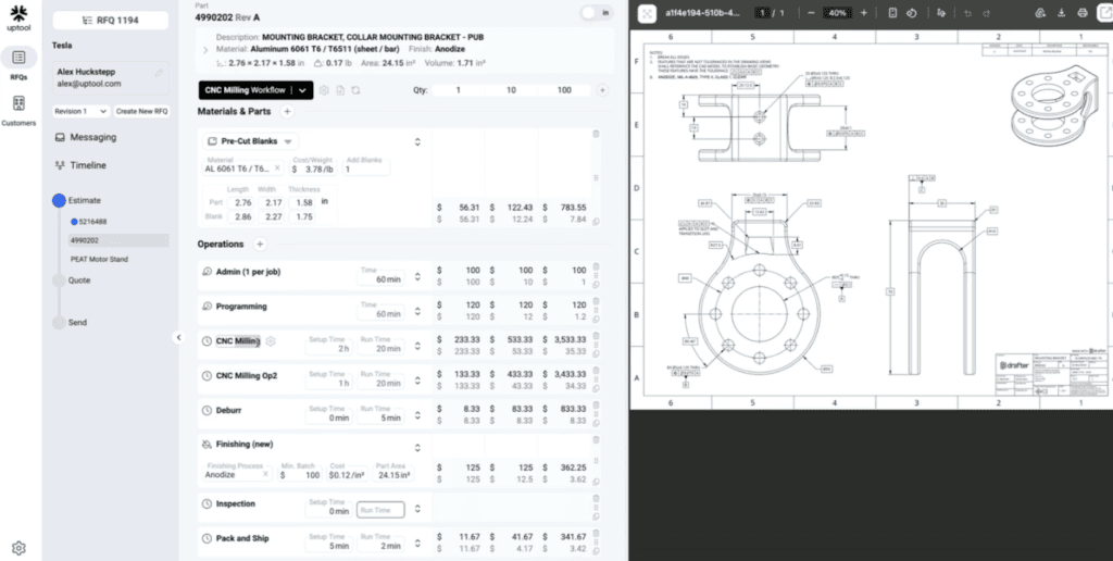 Uptool – Funktion für Fertigungsanweisungen